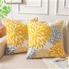Miuyunya Set di 2 Federe Cuscini Divano in Velluto 40x40 Gris Copricuscini Colorato Morbido Fodera per Cuscino Oro Giallo Fiore Moderno Decorazione Federe per Soggiorno Camera Balcone