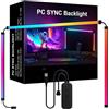 Tyenaza Striscia Luminosa a LED RGB da 27 pollici,Nastro LED per Gaming Monitor, Display RGB Phantom Ambiance Barra Luminosa a LED,Luce Software Controllabile Modalità Colore/Dinamica/Modalità Musica