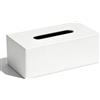 NICEME Scatola di Fazzoletti in Pelle PU, Porta Fazzoletti da Scrivania, Dispenser per Fazzoletti, Adatta per Ufficio e Casa, 25 x 14 x 10 cm, Bianco