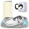 JASTOO Sacchetto Scarpe Lavatrice 2 Pezzi, Grande con Sfera di Pulizia a 360° | Resistente e Durevole Sacchetto per Lavare Scarpe in Lavatrice Microfibra,per Lavatrice Asciugatrice Donna Uomo(Grigio+Giallo