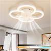 Homefire LED ventilatore da soffitto con luce - ventilatore luce da soffitto silenzioso con telecomando dimmerabile soggiorno 6 velocità Timer bianco ventilatore per camera dei giovani ufficio