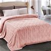 Whale Flotilla Coperta in Pile con Motivo a Foglie, Coperta Calda in Flanella per Divano e Letto, Morbida e Accogliente, Adatta a Tutte le Stagioni, 230 x 270 cm, Rosa