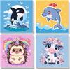 NEWENMO Orca Delfino Riccio Mucca Dipingere con i Numeri Telaio 20x20cm | 4 Pezzi Animale Dipingi con i Numeri,Pittura con i Numeri,DIY Paint by Numbers,Kit di Pittura Acrilica per Decorazione Casa