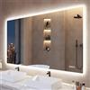 S'bagno Specchio-Bagno-con-Luce 140x80cm, Specchio-Bagno-LED-Retroilluminato, Bluetooth, Antifog, 3 Colori, Dimmerabile, Memoria, Temperato, Impermeabile IP44, Orizzontale/Verticale