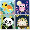 NEWENMO 4 Pezzi Carino Animale Dipingere con i Numeri con Telaio 20x20cm