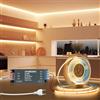 BRIMETI Striscia LED 5M COB 24V Autoadesivo Bianco Caldo 3000K 320LEDS/M Luce Flessibile Striscia LED per Cucina Larghezza 8mm Con Trasformatore 24V 100W e Cavo di Alimentazione, per Soggiorno
