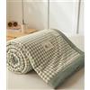 DOTBUY-SHOP DOTBUY Trapuntino Estivo Matrimoniale 180x200cm Fresco e Sottile in Cotone Classe A, Lavabile Copriletto Leggero a Quadri Verde, Ideale per Notti Calde (Senza Federe)