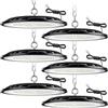 ZXICH 200W UFO LED High Bay Light, Hallenstrahler 30000LM, 6000K Kaltweiß UFO LED Werkstattlampe, IP65 Wasserdichte Industrielampe High Bay Licht für Fabriken,Garage,Lagerhaus (6 Pack, 200W)