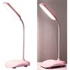 Focket Lampada da Tavolo, Lampada da Scrivania a LED a Temperatura di Colore a Tre Livelli, Angolo Regolabile per la Scuola (Rosa)