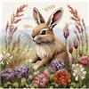 cukol cukol Kit Punto Croce Coniglio, Schemi Quadri Set Ricamo Punto Croce Kit da Ricamare Principianti Starter Prestampato Stampato Completo Bambini Animale Cross Stitch Embroidery Ricami 40 x 40 cm