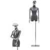 Jueraori Manichino Donna Sartoriale, Manichini Busti con Braccia, Forma Del Vestito in Velluto Mostra Supporto Del Manichino per Negozio, Regolabile Altezza 120-210cm