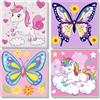 NEWENMO 4 Pezzi Farfalla e Pony Dipingere con i Numeri con Telaio 20x20cm