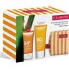 CLARINS Face Cream Spf50 50 M + Body Cream Spf30+ 75 Ml + Trousse Set 3 pz Cofanetto