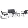 Bizzotto Set 4 pezzi per salotto da giardino, modello Markus - colore Antracite