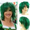 Luxiremi Parrucca Cosplay anime capelli corti verde scuro per uomo donna costume Halloween e carnevale parrucche