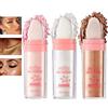 Sitovely Polvo De Hadas Polvere per patting evidenziante, stick di polvere evidenziatore per glitter per il corpo, bastone per fard luccicante e bastoncino per contorno viso