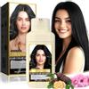 LUJAJIAO Shampoo colorante nero Shampoo colorante istantaneo tre in uno Copertura dei capelli bianchi al 100% Per uomini e donne 500 ml