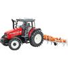 Britains Britians Hertitage Trattore giocattolo Massey Ferguson 6S.180 con coltivatore classico pieghevole, compatibile con giocattoli agricoli in scala 1:32, adatto per collezionisti e bambini dai 3 anni in
