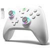 ECHTPower Controller da gioco wireless per PC, joystick effetto Hall, 2,4 G e frequenza di polling cablata a 1000 Hz, batteria 800 mAh, turbo regolabile/vibrazione, per PC/Switch/iOS/Android
