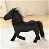 Champracer Peluche realistico cavallo 32 cm in piedi - Bambola di peluche simulazione piccolo (cavallo nero)