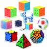 Vdealen Cubo Magico2x2 3x3 4x4 Piramide Megaminx Infinity Skewb Snake Rainbow Ball Magic Cube, Lisci Speed Cube Puzzle Cubo di Velocità, Regalo per Bambini Adolescenti Adulti(11 Pacchetto)