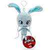 Miraculous Ladybug Fluff Kwami a grandezza naturale (12 cm), giocattolo di peluche da collezione, peluche molto morbido, con occhi ricamati e portachiavi e gancio per zaino (Wyncor), M13016