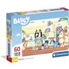 Clementoni - Puzzle per Bambini 60 Pezzi Supercolor, per Bambini 4+ Anni, Illustrazione con Personaggi del Cartone Bluey, Idea Regalo, Made in Italy, 62x42 cm, 26311