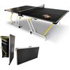 Urban Play Ping pong regolamentare,trasportabile in valigia, da interno, richiudibile con ruote, racchette e palline colore nero