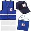 Hicarer Mailman Costume Adult Mail Carrier Kit Halloween Costume for Adults Career Cosplay Halloween Postal Accessories Set(L)