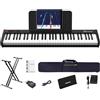 OYAYO Tastiera da piano a 61 tasti con tasti semi-ponderati e supporto per tastiera, pianoforte digitale con interfaccia USB MIDI e tastiera Bluetooth per principianti e bambini adulti