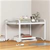 AUSHOPLAH Moderno organizer per desktop, nero o bianco, metallo, 40 x 21 x 18 cm, 2 ripiani, per libri e forniture per ufficio, E333 (bianco)