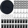 Woohome 20 Set Rilascio Laterale Plastica, Plastica per Zaino Fibbie, 16 M Nylon Cinghie, 10 Set D Anelli e Moschettoni per Cinghie, Bagagli Manici