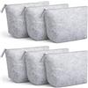Xuniea 6 Pezzi Sacchetti Cosmetici in Feltro Borsa in Feltro per Disegnare con Cerniera Beauty Case da Viaggio Borsa per Trucco per Natale Festa della Mamma Donne Colleghi(Grigio Chiaro)