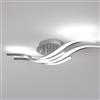 Toolight Lampadario LED Soffitto, 32W 3600LM Ondulato Plafoniera LED in Metallo con 4-Luci, Lampada da Soffitto per Soggiorno Corridoio Cucina, Luce Bianca 6500K, Argento, 60CM