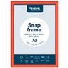 Europel cornice a scatto DIN A3 rosso, sistema Easy-Click, profilo 25x11 mm, alluminio anodizzato, pellicola antiriflesso, 328x451 mm, retro in polistirene grigio