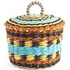 H&H-Tulum, cestino, svuota tasche, in fibra e carta, colorato, stile etnico, fatto a mano, 14/10xh15 cm