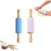 Vastsea 2 Pezzi Matterello in silicone legno, Mattarello Silicone Antiaderente, Mini Mattarello Piccolo, per Pasticceria, Tortilla, Pizza, Biscotti, e Altro(viola, blu)