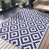 Homaxy Tappeto da esterno resistente alle intemperie, in plastica paglia, resistente ai raggi UV, reversibile, lavabile, per balcone, giardino, terrazza, campeggio, picnic (150 x 240 cm, blu marino e)