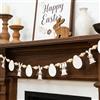 Fangoo Ghirlanda Rustica Pasquale con Coniglietti di Legno e Perline Decorazioni Vintage Bianco con Coniglietti Primaverili per Feste Pasquali Camino Mantello DIY Finestra Parete