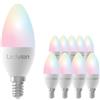 Ledvion - 10X Smart RGB+CCT Lampada LED E14, 5W, 470 Lumen, Wi-Fi, Dimmerabile, Compatibile con Alexa e Google Home