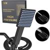 KES DP300F18-BK - Soffione doccia a pioggia in acciaio inox 18/8 ad alta pressione e lavaggio elettrico integrato con design brevettato di auto-reset, tubo lungo 177,8 cm e supporto regolabile in