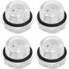 QUARKZMAN 4Pz Vetro Spia Olio Compressore Aria G1/2 Maschio Indicatore Livello Liquido Testa Esagonale Plastica Olio Vista O-Ring per Aria Compressore Raccordi, Trasparente