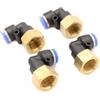 CNCTEC Raccordo pneumatico angolare 90° con filettatura interna 1/4 - 6 mm IQS 4 pezzi collegamento push in qualità industriale (1/4 - 6 mm - angolo 90°)