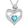 Cosie Lily Regalo Collana Argento 925 Donna, Cuore Rose Ciondolo Collane, Regali per Lei, Compleanno San Valentino Regalo Di Natale Festa Della Mamma, Blu Mare