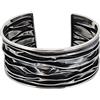 Treasure Bay Braccialetto da donna, in argento Sterling 925, per donne e ragazze, stile schiacciato, 30mm Crushed, Argento, Nessuna pietra preziosa