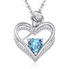 Cosie Lily Regalo Collana Argento 925 Donna, Cuore Rose Ciondolo Collane, Regali per Lei, Compleanno San Valentino Regalo Di Natale Festa Della Mamma, Blu Cielo