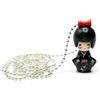 Miniblings Geisha Collana Bambola Bambole in Legno Asia Bambola negroz Kokeshi - Catena a Maglia d'Argento - Gioielli di Moda a Mano