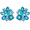 Clearine scintillanti strass marchese Teardrop smeraldo taglio istruzioni penzolare orecchini goccia per le signore sposa damigella d'onore matrimonio festa prom gioielli accessori, Cristallo