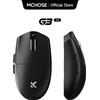 MCHOSE Mouse da Gaming Wireless MCHOSE G3 V2 con Sensore PAW 3395, Tri-modalità, Batteria da 800mAh, Impugnatura All-Around, Switch Meccanici Omron, Rotella TTC Silver