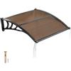 VEVOR Tettoia per Ingresso Porta 96,5 x 101,7 cm Pensilina per Portici Finestre Balcone Terrazza Giardino Cortile, Tettoia Protezione da Pioggia Neve Sole con Canale di Drenaggio Supporto ABS Marrone